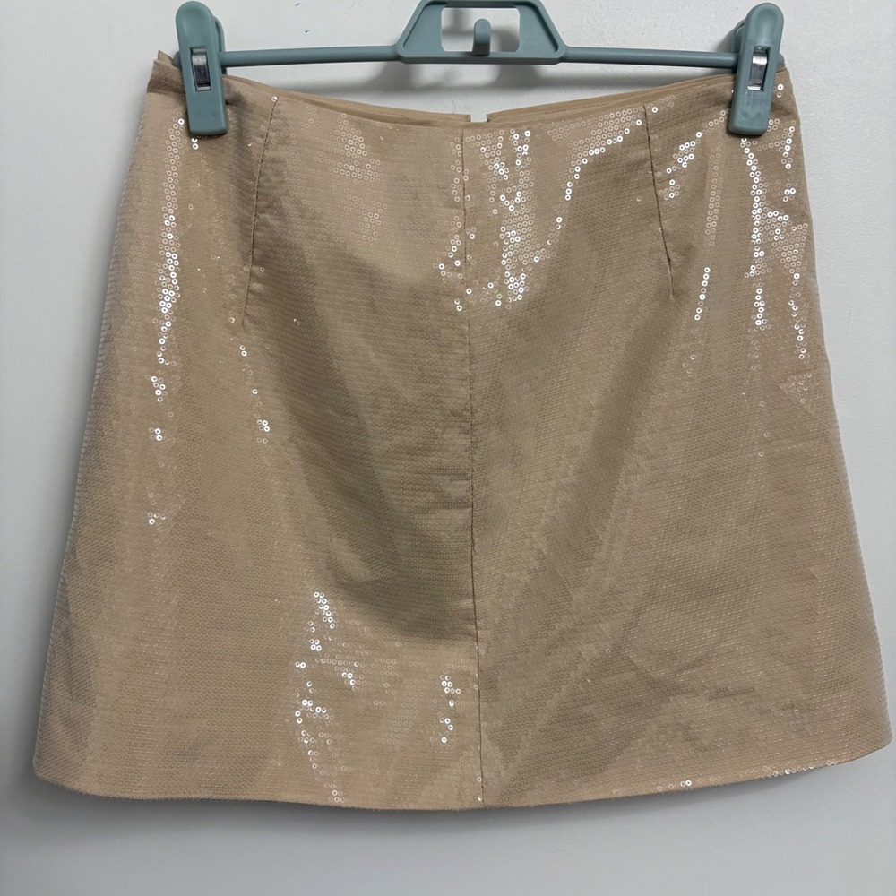 A New Day Tan Sequin Mini Skirt Size 6 NWT Champagne Gold 018 05 2675